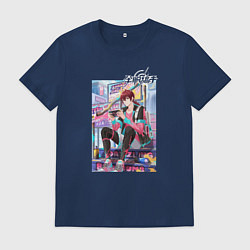 Футболка хлопковая мужская Quan Zhi Gao Shou, цвет: тёмно-синий