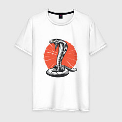Футболка хлопковая мужская Японская Кобра Japan Cobra, цвет: белый
