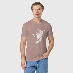 Футболка хлопковая мужская Луффи из аниме One Piece, цвет: пыльно-розовый — фото 2