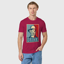 Футболка хлопковая мужская Bender, цвет: маджента — фото 2