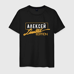 Футболка хлопковая мужская Алексей Limited Edition, цвет: черный