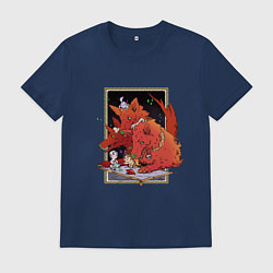 Футболка хлопковая мужская Маленький Загрей, цвет: тёмно-синий