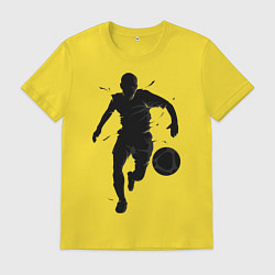 Футболка хлопковая мужская Футболист, цвет: желтый