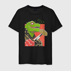 Футболка хлопковая мужская Caiman and Jiaozi, цвет: черный