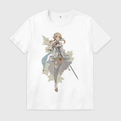 Футболка хлопковая мужская Люмин с цветами, цвет: белый