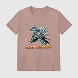 Футболка хлопковая мужская Battletech Comics, цвет: пыльно-розовый
