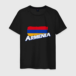 Футболка хлопковая мужская Armenia Flag, цвет: черный