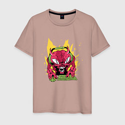 Футболка хлопковая мужская Демон Геймер Demon Gamer, цвет: пыльно-розовый