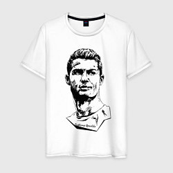 Футболка хлопковая мужская Ronaldo Manchester United Portugal, цвет: белый