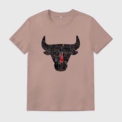 Футболка хлопковая мужская Bulls - Jordan, цвет: пыльно-розовый