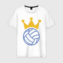 Футболка хлопковая мужская Volleyball King, цвет: белый