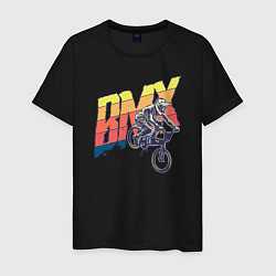 Футболка хлопковая мужская BMX, цвет: черный
