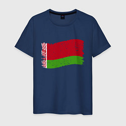 Футболка хлопковая мужская Флаг - Беларусь, цвет: тёмно-синий