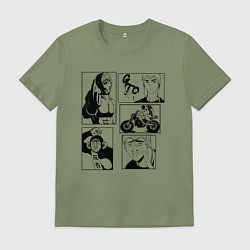 Футболка хлопковая мужская GTO KL, цвет: авокадо