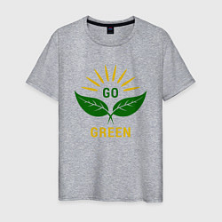 Футболка хлопковая мужская Go Green, цвет: меланж