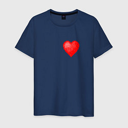 Футболка хлопковая мужская Пиксельное Сердце, цвет: тёмно-синий
