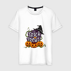 Футболка хлопковая мужская Trick or treat, цвет: белый