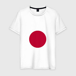 Футболка хлопковая мужская Япония Японский флаг, цвет: белый