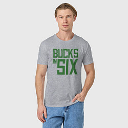 Футболка хлопковая мужская Bucks In Six, цвет: меланж — фото 2
