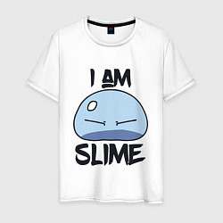 Футболка хлопковая мужская I AM SLIME, Я СЛИЗЬ, цвет: белый