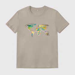 Футболка хлопковая мужская World Cat, цвет: миндальный