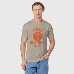 Футболка хлопковая мужская Phoenix Basketball, цвет: миндальный — фото 2