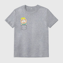 Футболка хлопковая мужская Баттерс в кармане, цвет: меланж
