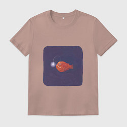 Футболка хлопковая мужская Удильщик, цвет: пыльно-розовый