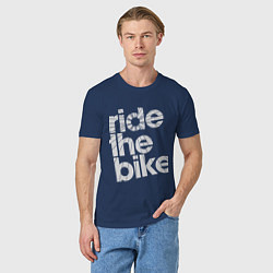 Футболка хлопковая мужская Ride the bike, цвет: тёмно-синий — фото 2