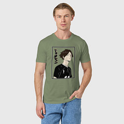 Футболка хлопковая мужская Ринтаро Суна Haikyuu!!, цвет: авокадо — фото 2