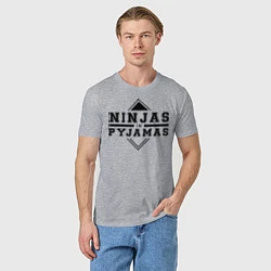Футболка хлопковая мужская Ninjas In Pyjamas, цвет: меланж — фото 2