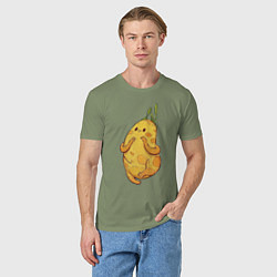 Футболка хлопковая мужская Милая картошка, цвет: авокадо — фото 2