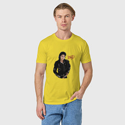 Футболка хлопковая мужская BAD Майкл Джексон, цвет: желтый — фото 2