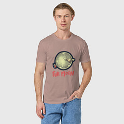 Футболка хлопковая мужская Full Moon, цвет: пыльно-розовый — фото 2