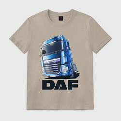 Футболка хлопковая мужская Daf Truck, цвет: миндальный