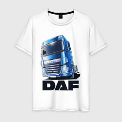 Футболка хлопковая мужская Daf Truck, цвет: белый