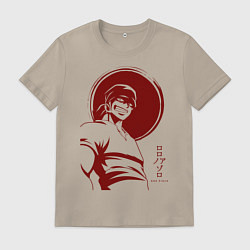 Футболка хлопковая мужская Ророноа Зоро One Piece, цвет: миндальный