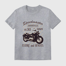 Футболка хлопковая мужская Triumph speedmaster bonneville, цвет: меланж