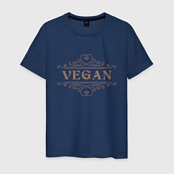 Футболка хлопковая мужская Веган - Vegan, цвет: тёмно-синий