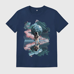 Футболка хлопковая мужская Зеркальное Отражение, цвет: тёмно-синий