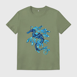 Футболка хлопковая мужская Морской дракон, цвет: авокадо