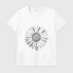 Футболка хлопковая мужская Подсолнух, цвет: белый