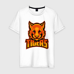 Футболка хлопковая мужская Tigers, цвет: белый
