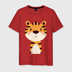 Футболка хлопковая мужская Cartoon Tiger, цвет: красный