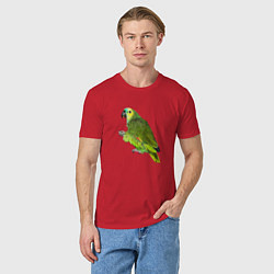 Футболка хлопковая мужская Попугайчик, цвет: красный — фото 2