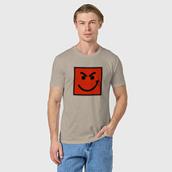 Футболка хлопковая мужская BON JOVI HAVE A NICE DAY SMILE LOGO, цвет: миндальный — фото 2