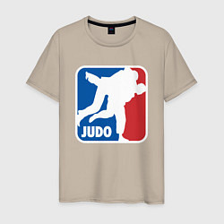 Футболка хлопковая мужская Judo - Sport, цвет: миндальный