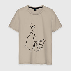 Футболка хлопковая мужская СТРАСТЬ PASSION, цвет: миндальный