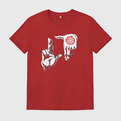 Футболка хлопковая мужская Hellsing Перчатки Алукарда, цвет: красный