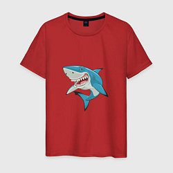 Футболка хлопковая мужская Акула-молот, цвет: красный